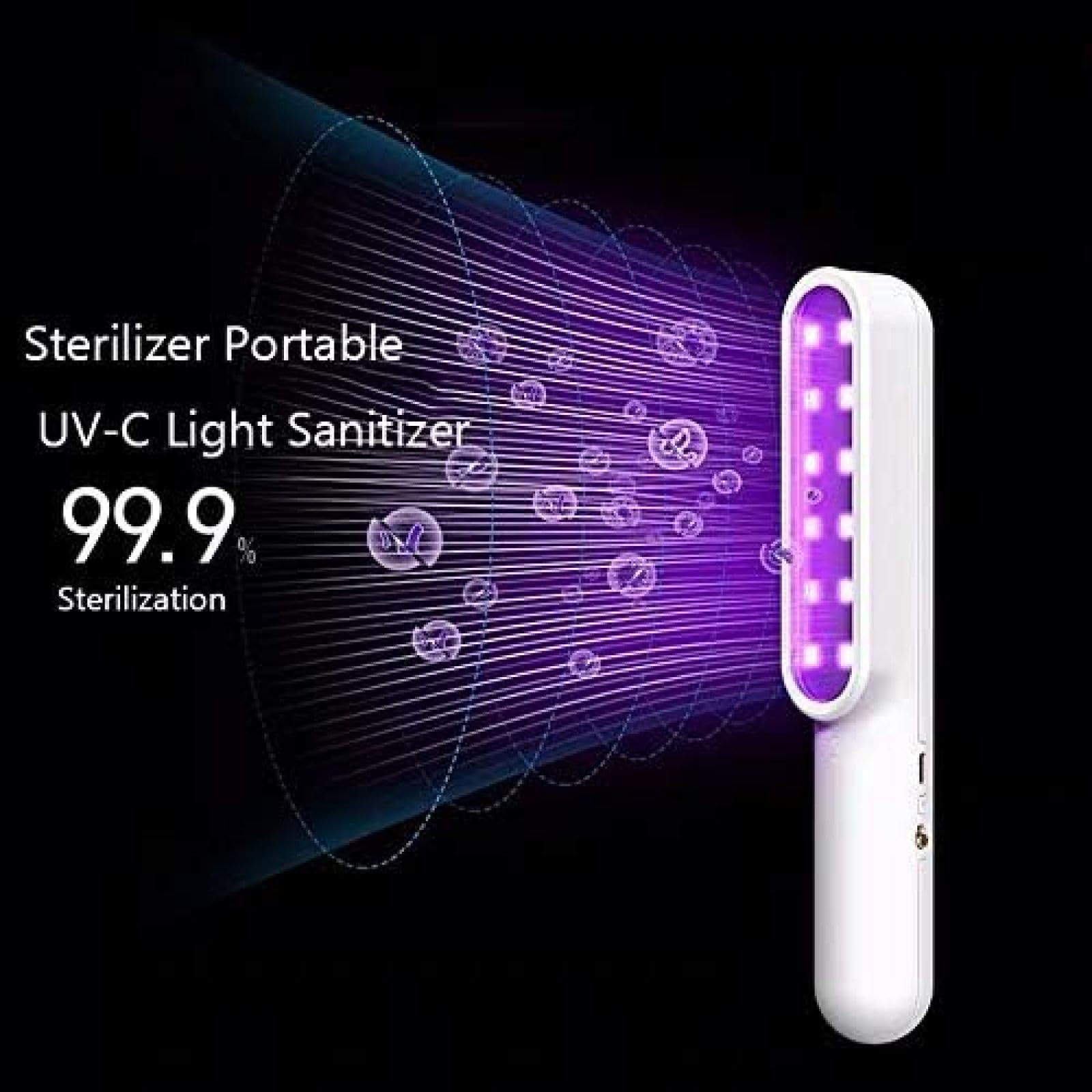 Esterilizador De Luz Ultravioleta Desinfectante De Luz UV-C Portátil, Mini Barra Esterilizadora De Luz UV, Luz UV De 12 LED, Lámpara De Desinfección UV con Carga USB, para El Hogar del Hotel,Color