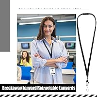 Vista 5 de Kosiz Cordón de seguridad para insignias de identificación, cordón de liberación rápida a granel con gancho giratorio para tarjetero