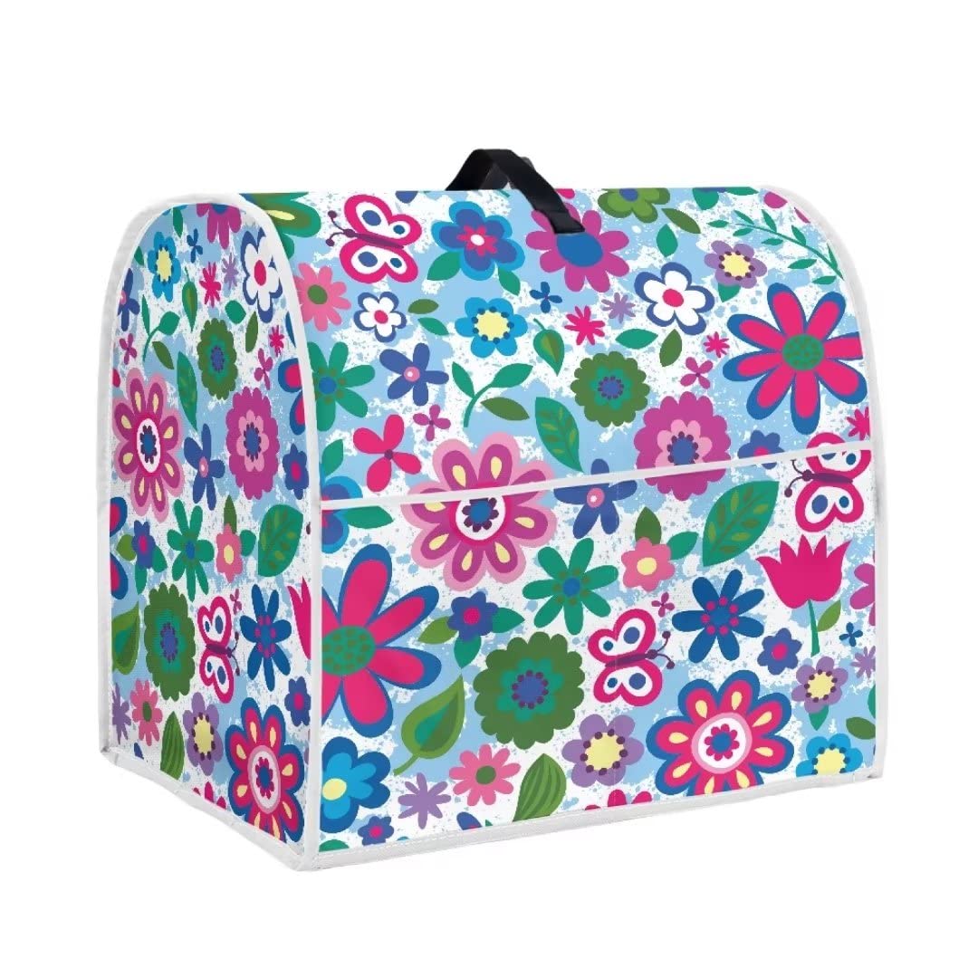 Hechitok Bright Floral Kitchen Aid Quilted Stand Mixer Cover Single Pack Fits All Tilt Head & Bowl Lift Models Soft Colorfast Polyester Fabric. (4.5-5 Quart:14.9
