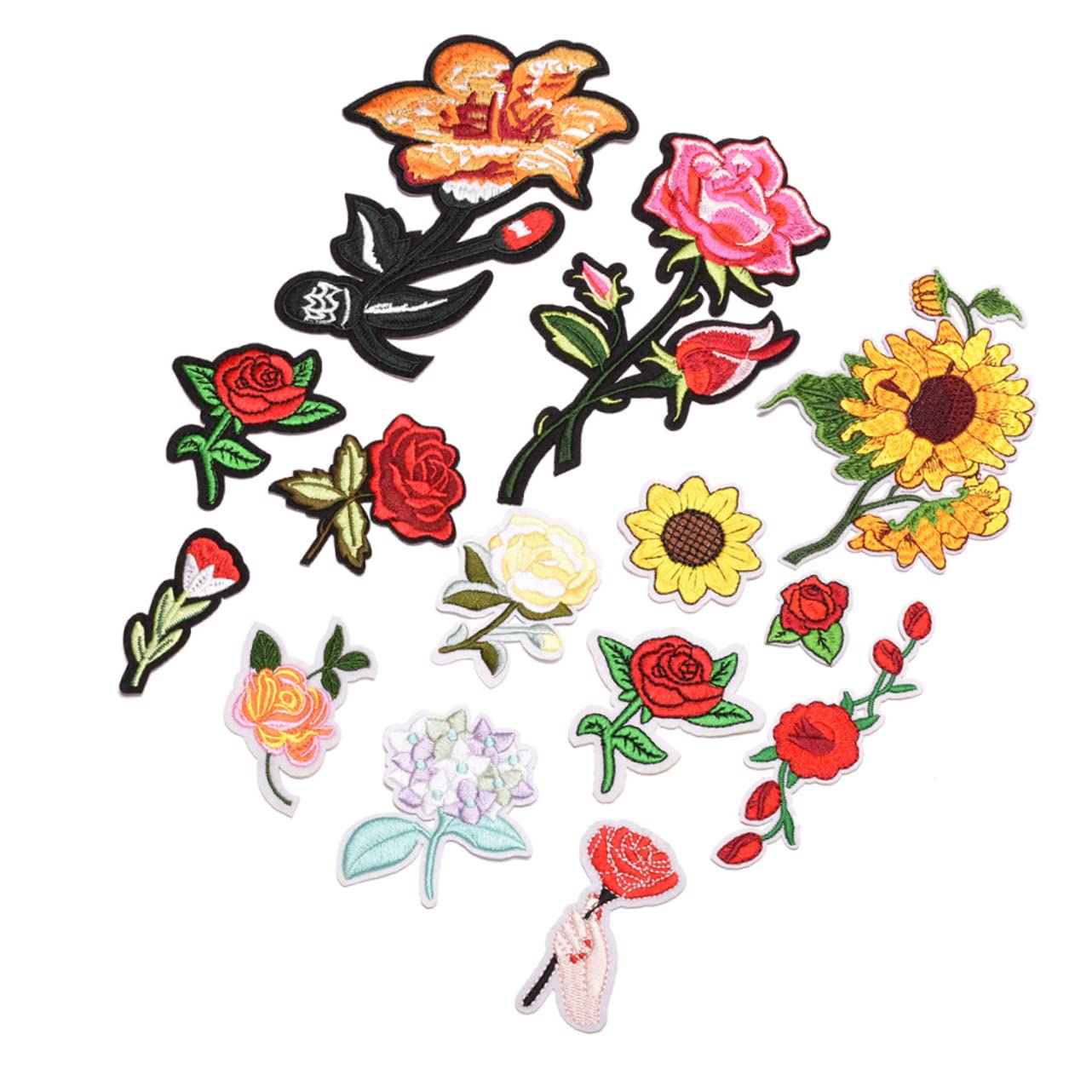 STOBOK 42piezas Parches Bordados De Flores Para Decoración De Ropa Apliques Para Camisetas Chaquetas Gorras y Accesorios Material Ecológico Fácil De Coser o Planchar