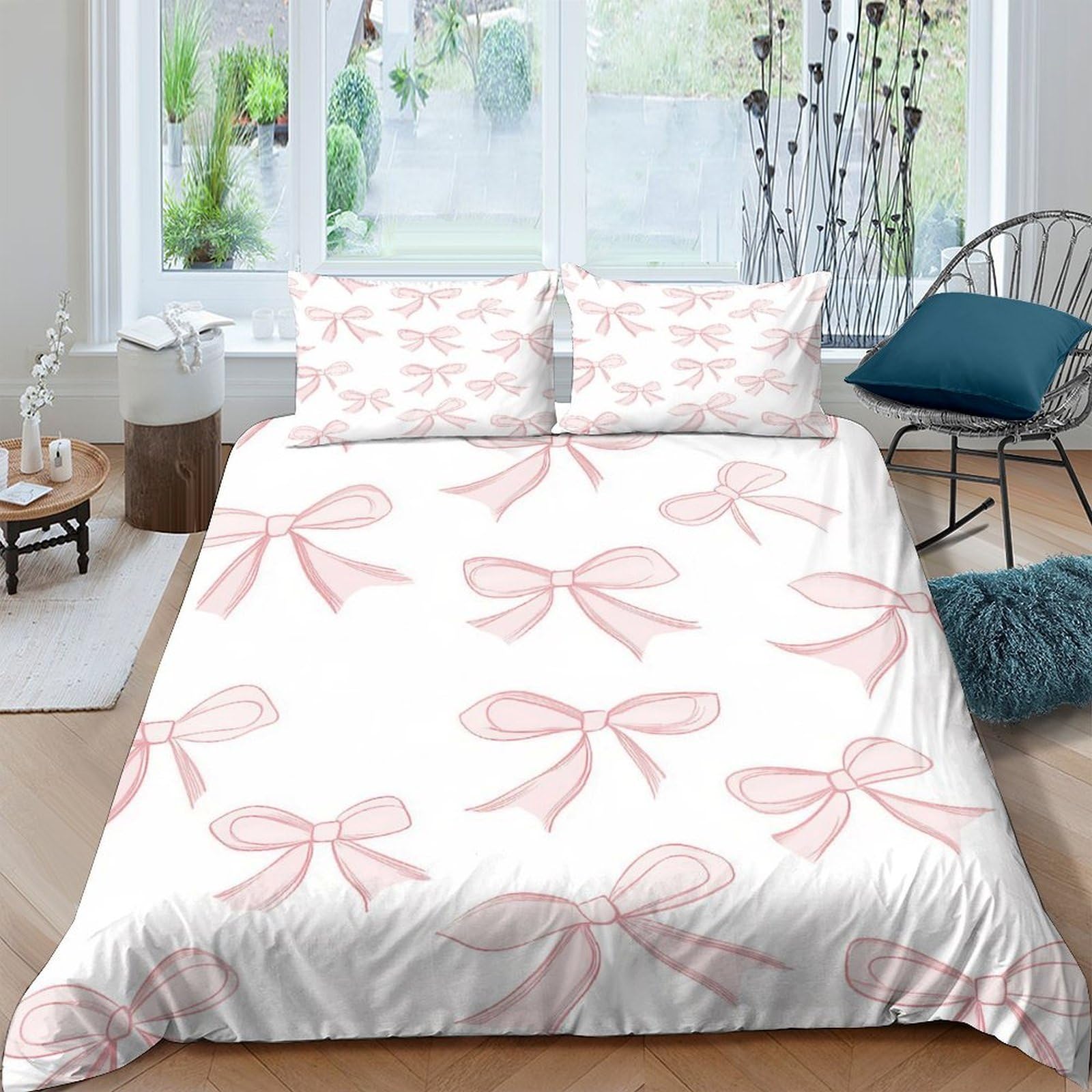 Ctjqhvkz Style-4 3D Printed Pink Ribbon Fitted Sheet Microfiber Soft Decorative Bow Bed Sheet For Bedroom Dorm Mattress Protection Single（135X200cm）
