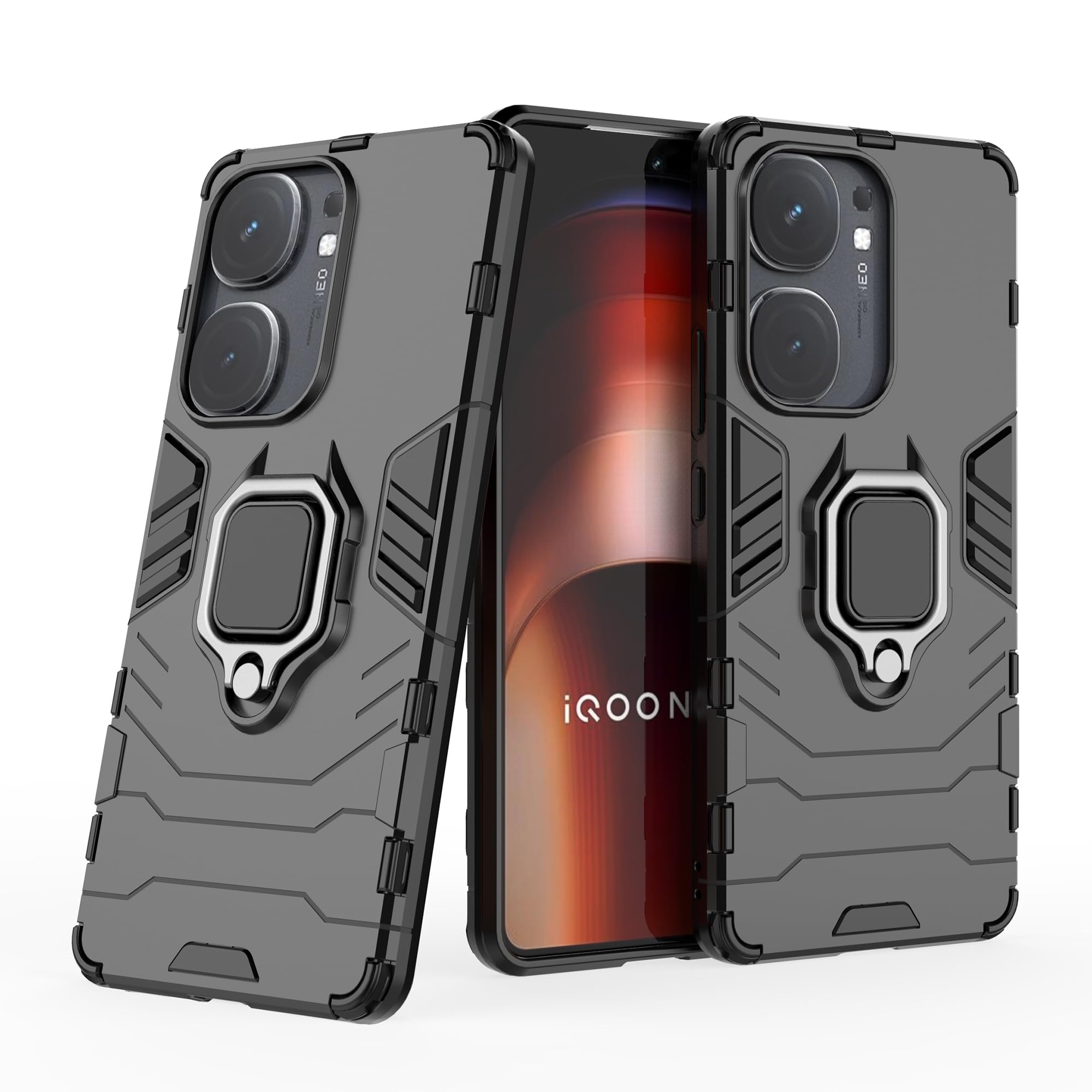 CEDO Rugged iQOO Neo 9 Pro (5G) Defender Case | Rotating Ring Holder & Kickstand in-Built | Military Grade Armor | Bumper Back Cover (Black) (B0CZ4B2XBL) Amazon Price History, Amazon Price Tracker