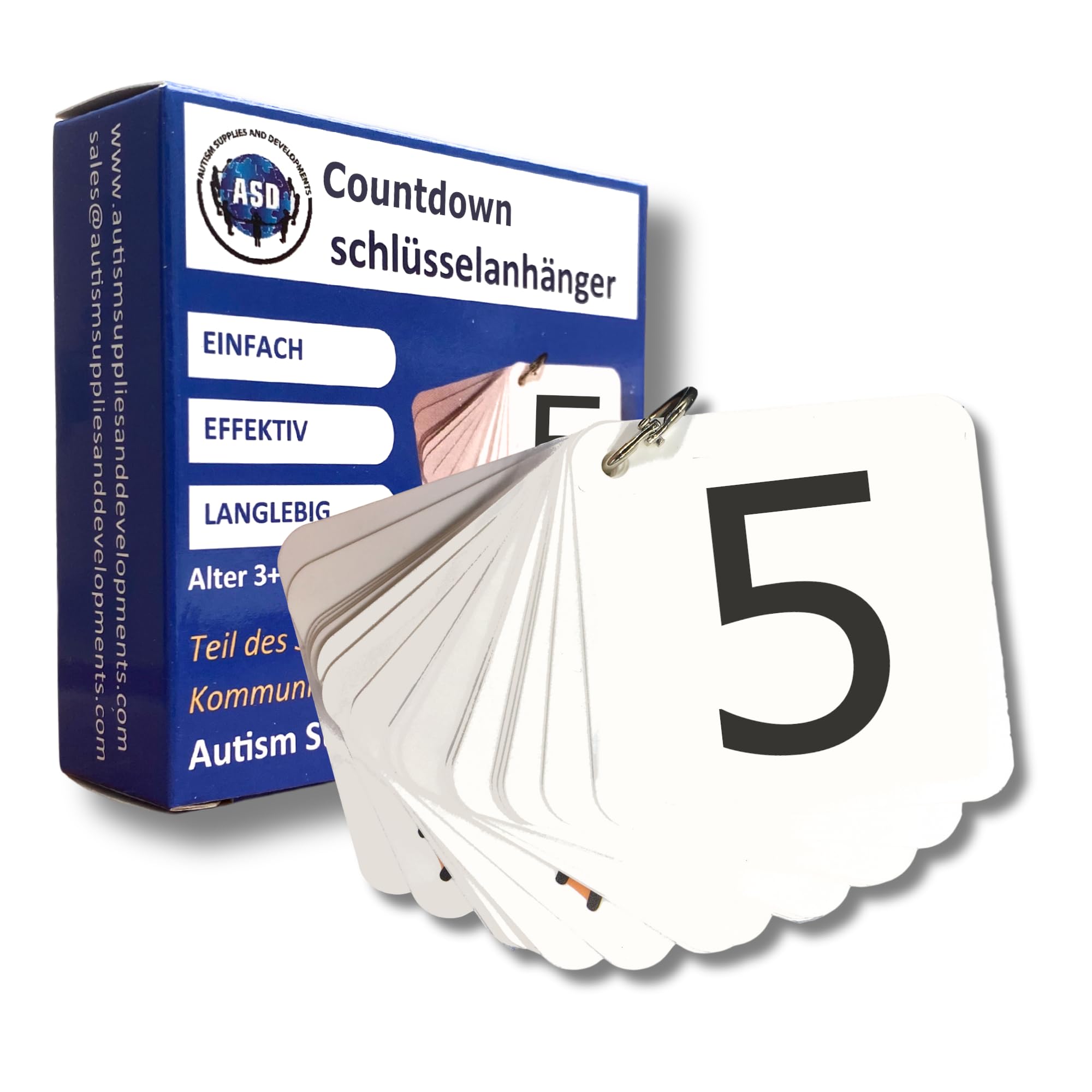 Plastic Visual Countdown Keyring (German)
