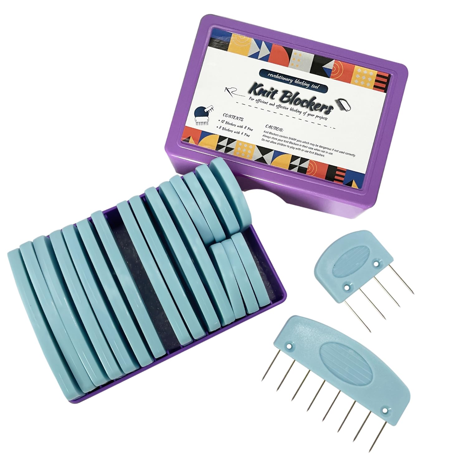 20Pcs Knit Blockers Pins Kit, Knit Blocking Combs for Crochet Knitting Blocking Board Mats, Crochet Blocking Pins for Crochet Projects Sewing Lace
