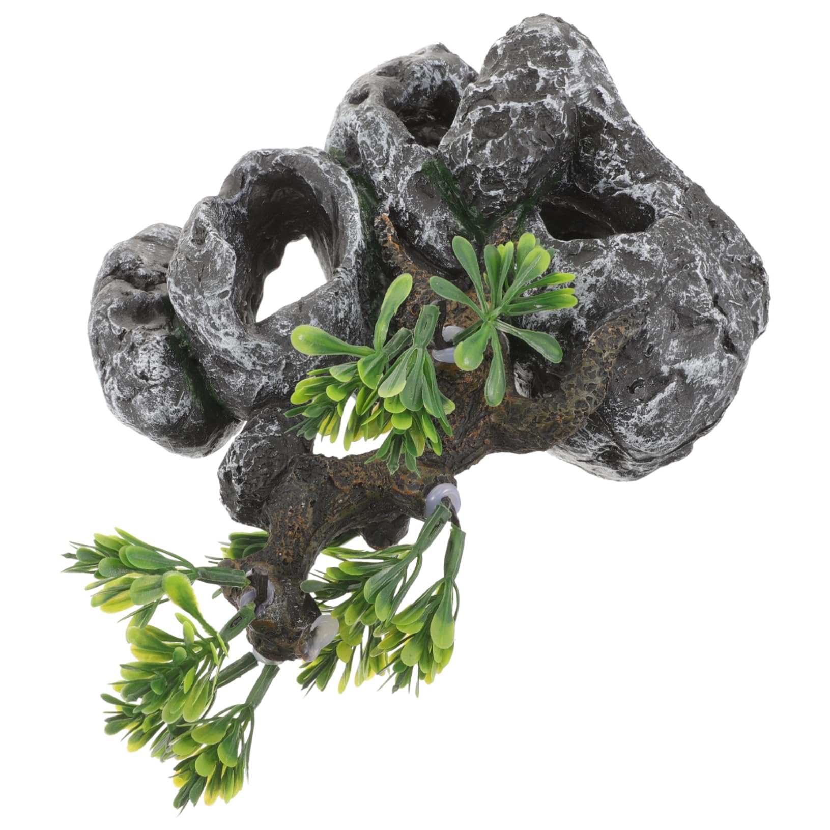 YARNOW 3 Pièces Cachette Aquatique Aquarium Faux Poisson Grenouille décor Chauffage réservoir Filet mangeoire Plantes air océan Usine étang Artificiel Vide Flottant Automatique résine