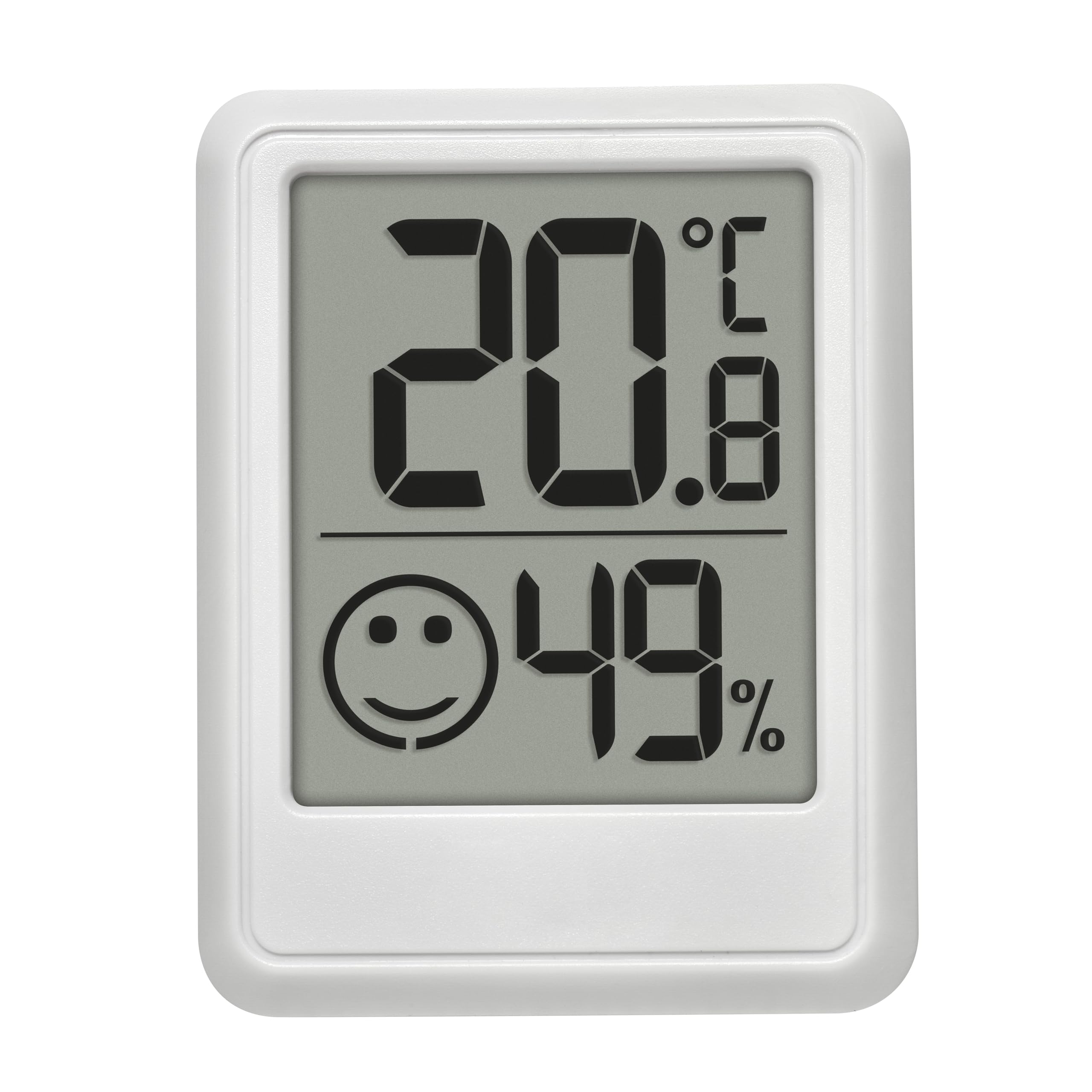 TFA Dostmann Petit hygromètre numérique d'intérieur, 30.5060.02, thermomètre d'ambiance, humidimètre, mesure l'humidité et la température, pour contrôler le climat ambiant, pile incluse, blanc