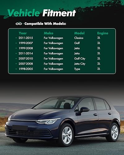 Miniatura 3 de SCITOO Kit tensor de bomba de agua con correa dentada para motor Jetta Golf 2.0L L4 SOHC AEG AVH AZG BEV 1998-2005