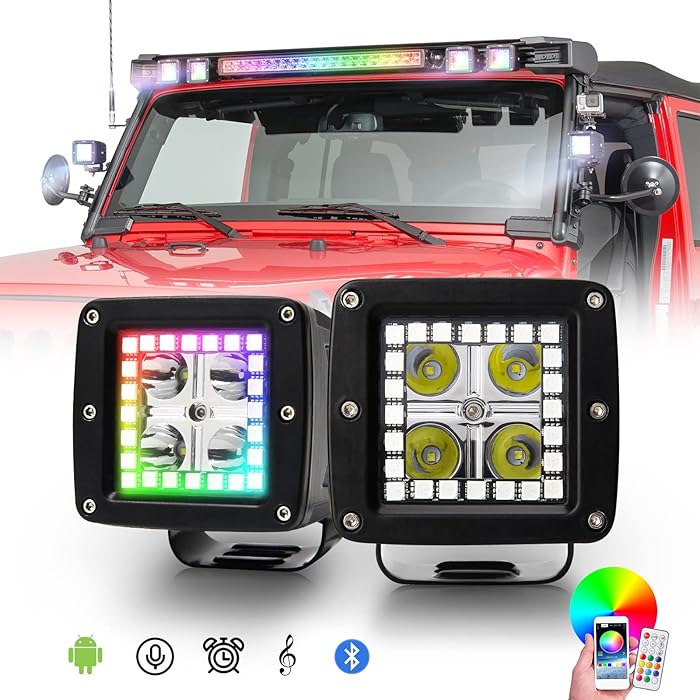 Buy OPP ULITE 2PC Led Driving Lights RGBW, APP & RF Remote Control 3