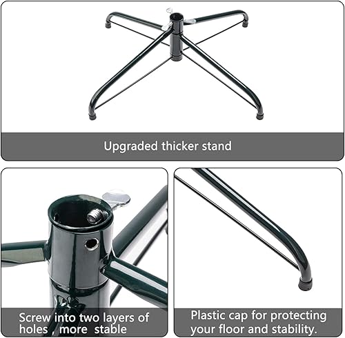 Miniatura 39 de Árbol de Navidad artificial de 6 pies sin encender, árbol de Navidad falso con bisagras con 1138 puntas de ramas y soporte de metal plegable, árbol