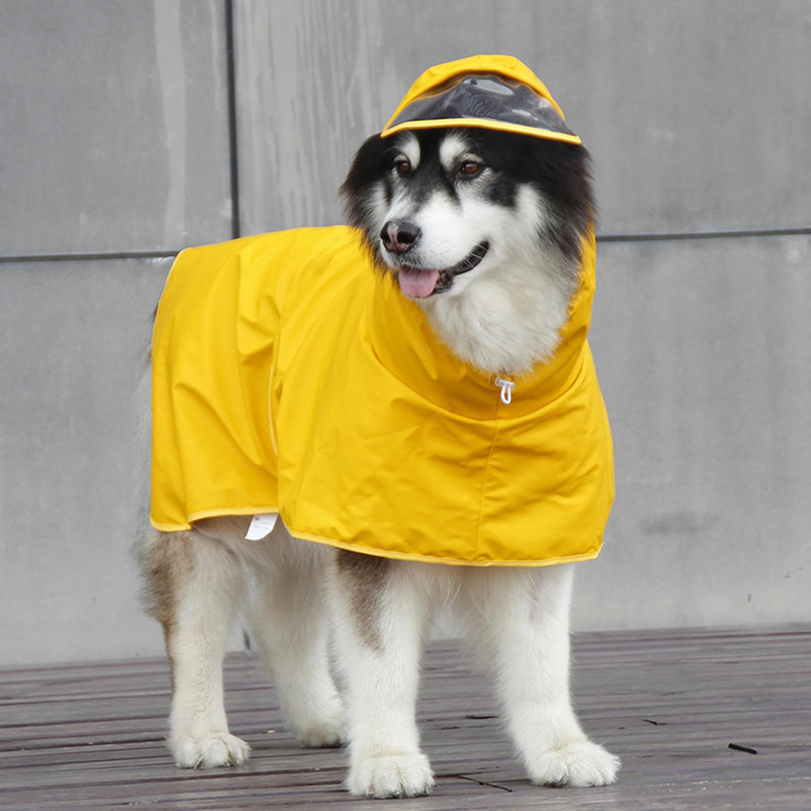 Chubasqueros Impermeables para Perros con Capucha, Chaqueta Impermeable Transpirable y Ajustable con Orificio para Correa, Poncho para Perros a Prueba de Viento para Perros Grandes y medianos