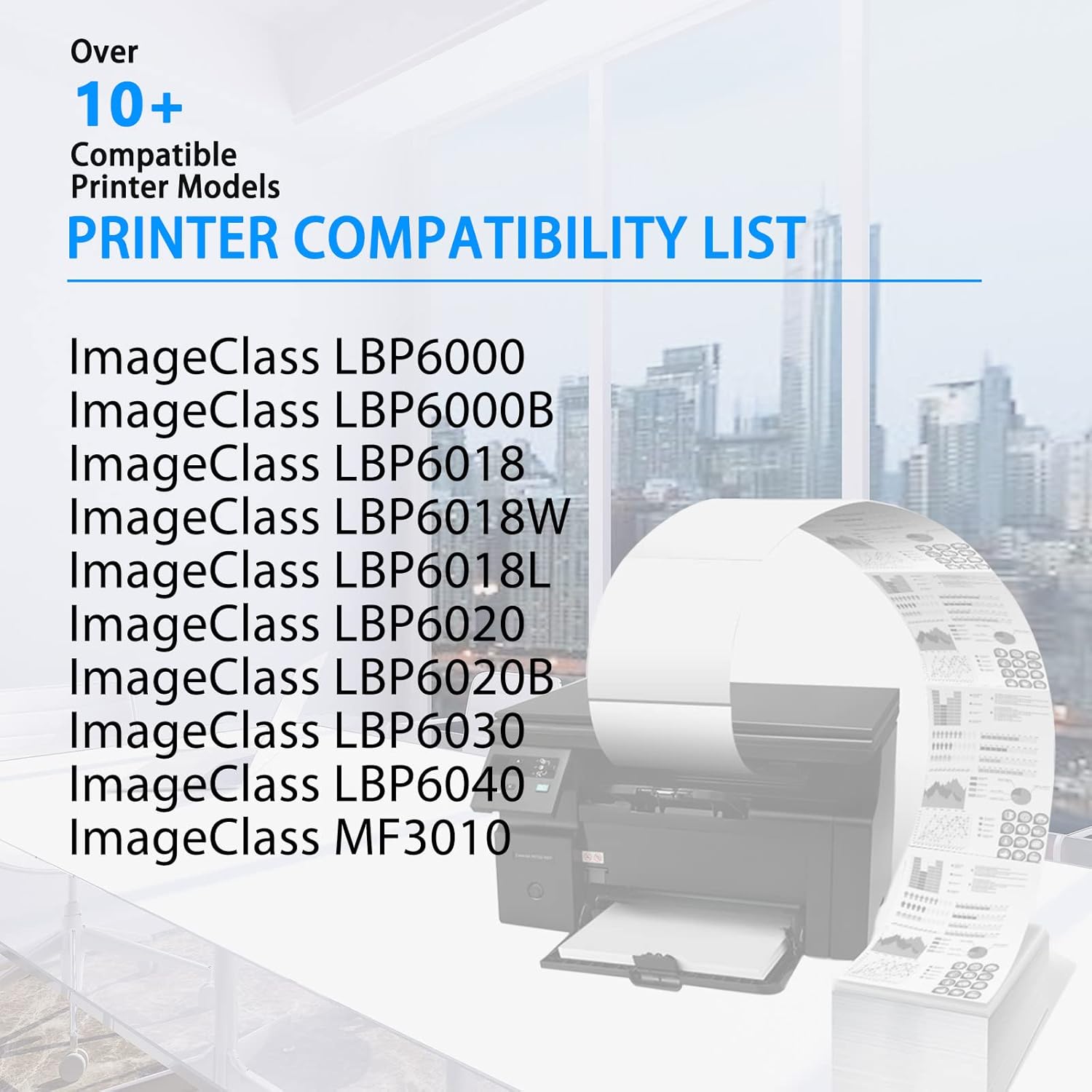 NineLeaf Toner Cartridge Replacement Compatible for Canon 125 CRG-125 CRG 125 C125 3484B001 to use with ImageClass LBP6030w ImageClass LBP6000 ImageClass MF3010 Laser Printer (Black, 1 Pack)