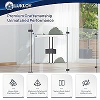 Vista 2 de LukLoy Abrazadera de Barandilla, Soporte de Acero Inoxidable 304 Negro para Barandilla de Balaustrada de Vidrio Valla de Piscina (1, 90 Grados)