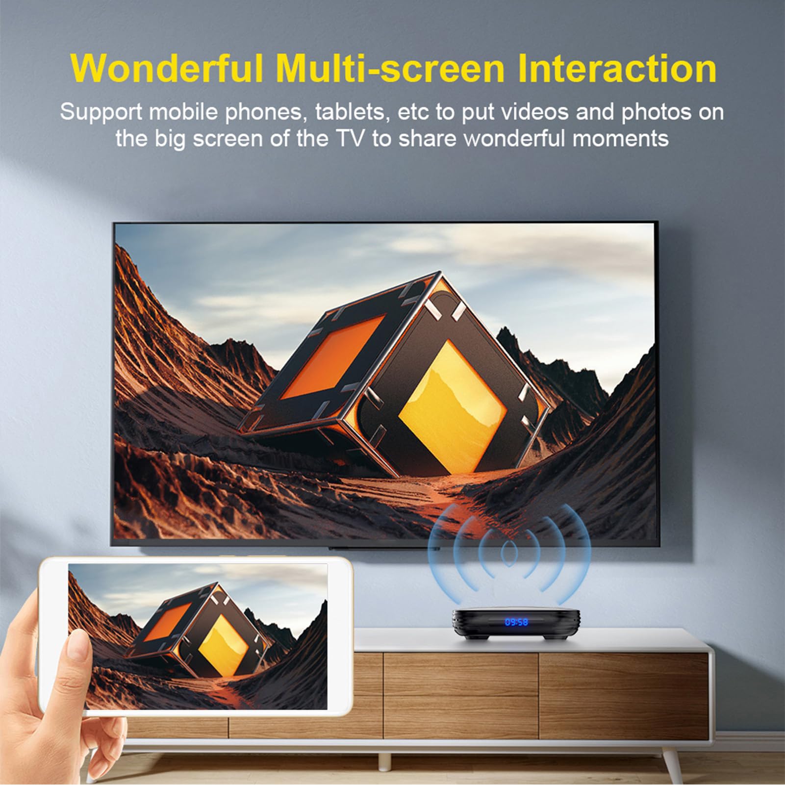 12 TV Box 8K, Czterordzeniowy H618 z 4 GB RAM i 32 GB ROM WiFi6 2,4 G 5,8 G Bluetooth .0, dla Streaming Media Player (wtyczka UE +64G)