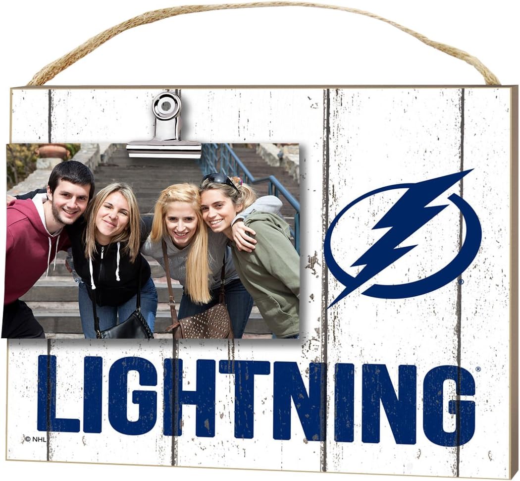 KH Sports Fan 10" x 8" Tampa Bay Lightning Clip It Weathered Logo NHL Photo Frame