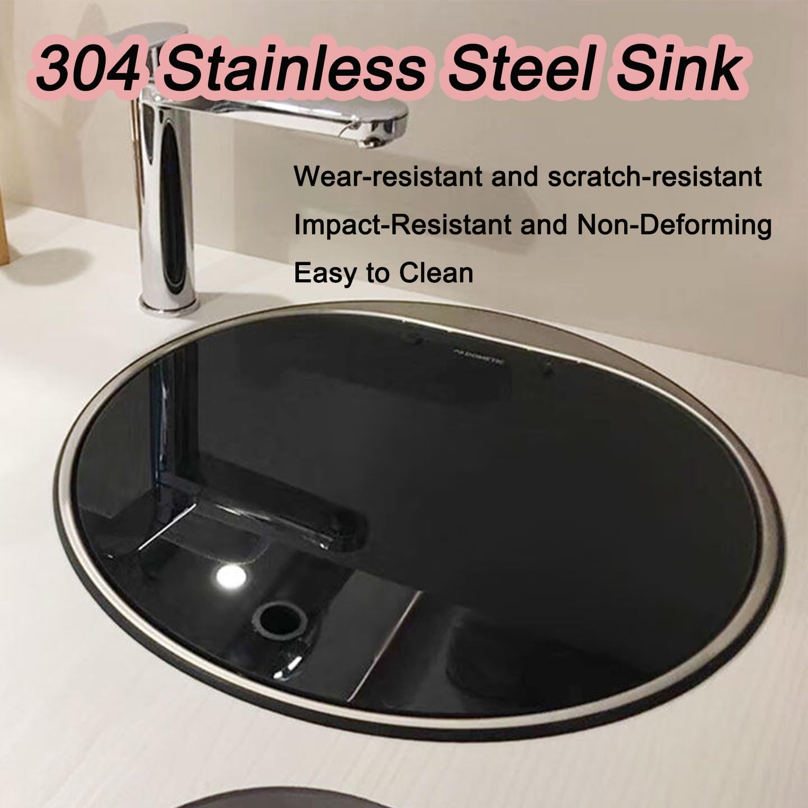 Fregadero Portatil Camping Redondo, Acero Inoxidable 304, Lavabo Caravana con Tapa de Vidrio Reforzado, Incluye Conjunto de Desagüe, Apto para Remolques Camper