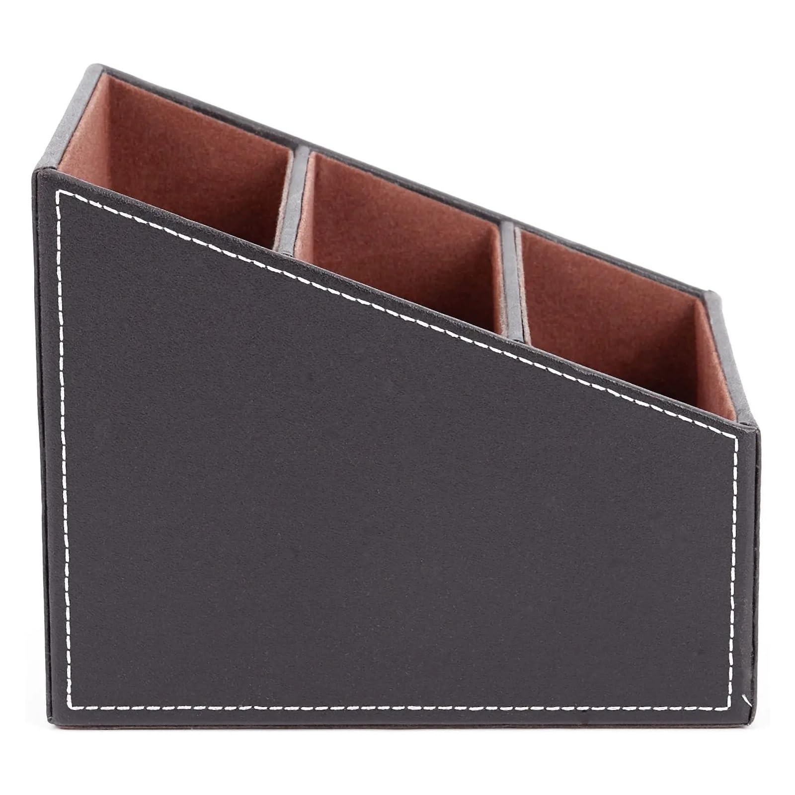 Boîte de rangement bureau 1 pièces en cuir PU télécommande CD organisateur téléphone boîte (marron) Pour Tv