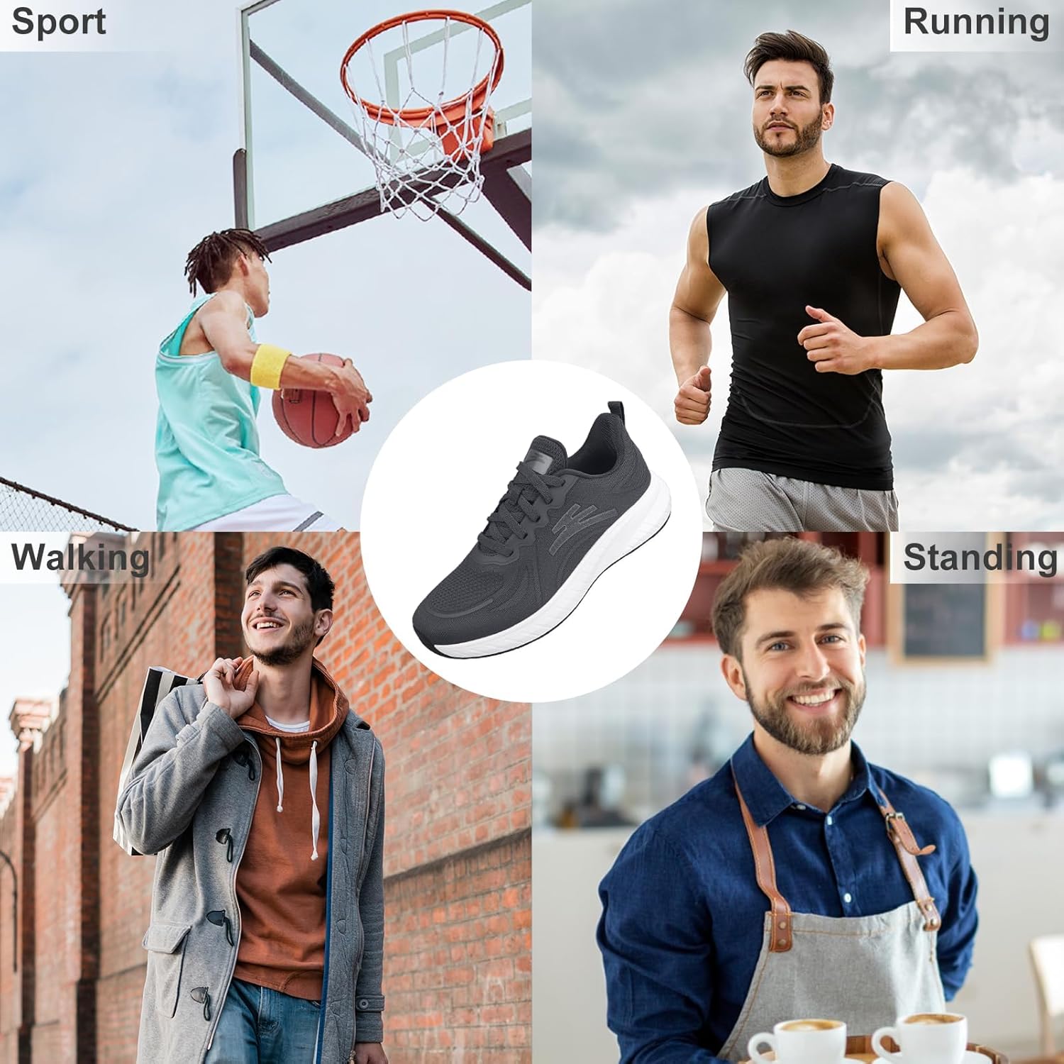 Breathable Running Shoes for Men Anti-Slip Mens Athletic Shoes Lightweight Mens Walking Sneakers for Gym Jogging Sports and Workout