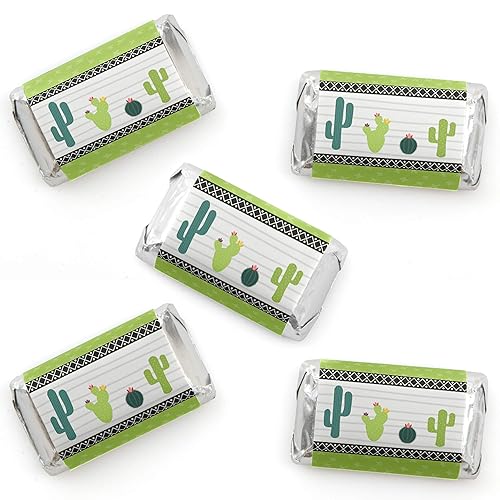 Big Dot of Happiness Prickly Cactus Party - Mini pegatinas de barra de caramelo - Fiesta Fiesta Pequeños Favores - 40 unidades