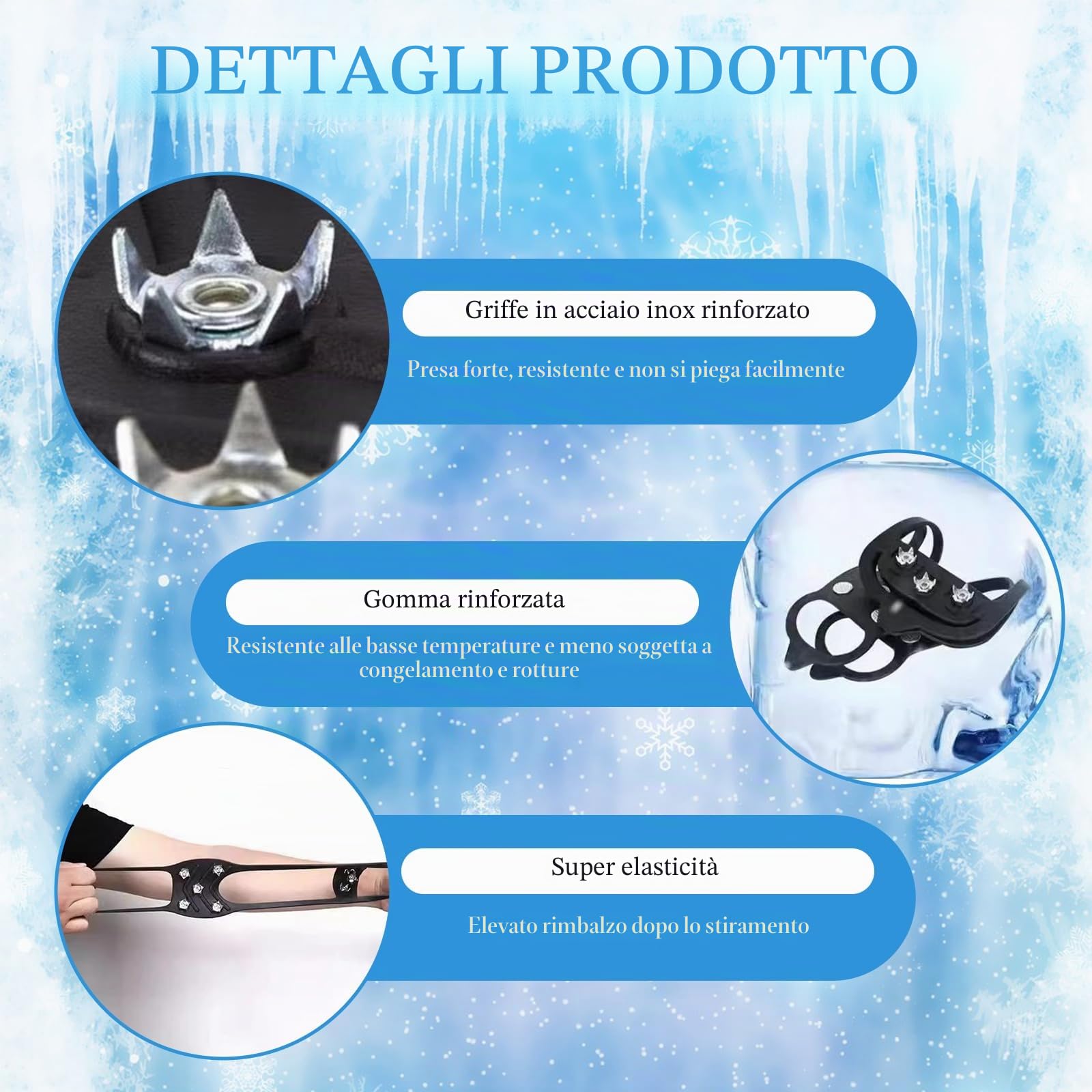 Ramponi per Scarponi Trekking Uomo, Borchie pere Scarponi da Montagna, Scarpe Trekking Donna Ramponi da Ghiaccio, Escursionismo Ramponcini pere Scarpe per Sport Invernali All'Aria Aperta