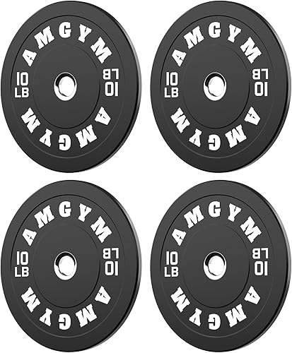 Miniatura 32 de Discos de peso olímpicos de 2 pulgadas y caucho para barras, discos para gimnasio en casa, entrenamiento de fuerza y levantamiento de pesas, 10 a