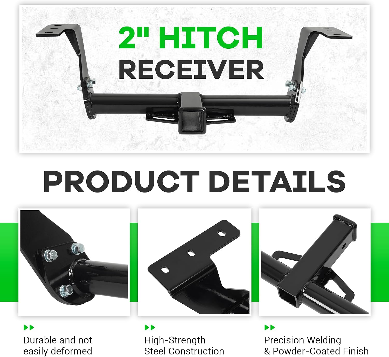 2" Class 3 Trailer Tow Hitch Receiver Compatible with 2014-2018 Subaru Forester Rear Trailer Hitch Steel Powder Coated