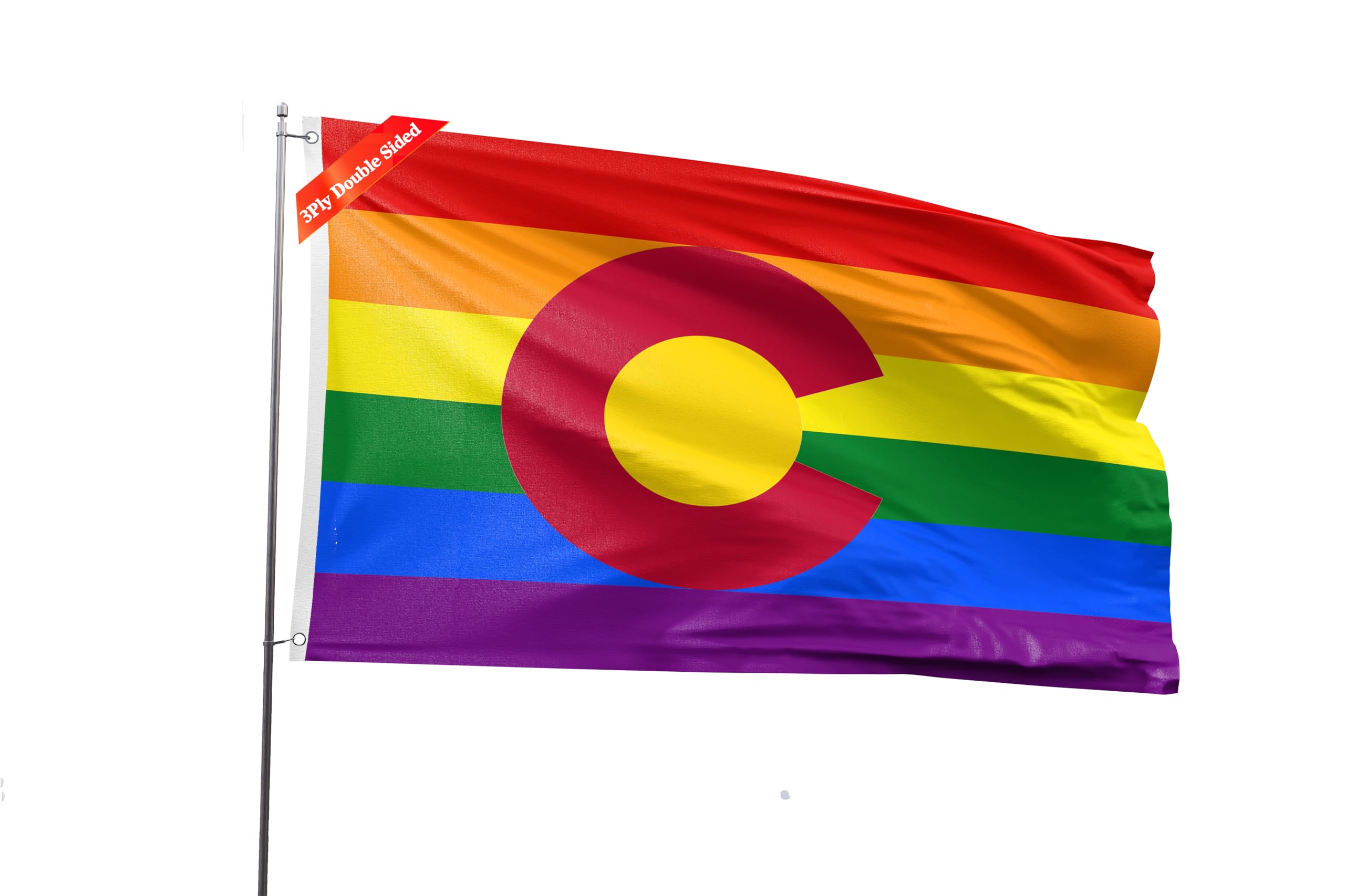 Amazon.com : PLAIEI Colorado State Pride Rainbow Flag 3x5ft Double