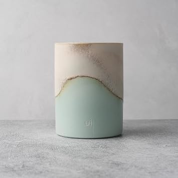Ui Artist Collection Self-Heating Mug Set Mint Glacier | 12 fl oz / 355 mL Handcrafted Ceramic Coffee & Tea Mug with Heating Pad