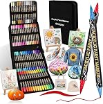 Marqueurs de peinture acrylique, Stylos de peinture acrylique,48 Couleurs Stylos à double pointe avec pointe de pinceau et pointe fine pour la peinture de roche,Plastique, Toile, Eggs de Pâques DIY Artisanat Art Supplies Panier de Pâques Stuffers