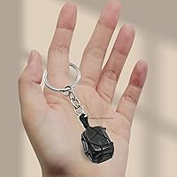 Vista 7 de Llaveros de Cristal Tallado Hechos a Mano Turmalina negra (Macrame)