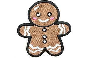 Gingerbread Cookie Embroidered Iron-On Patch