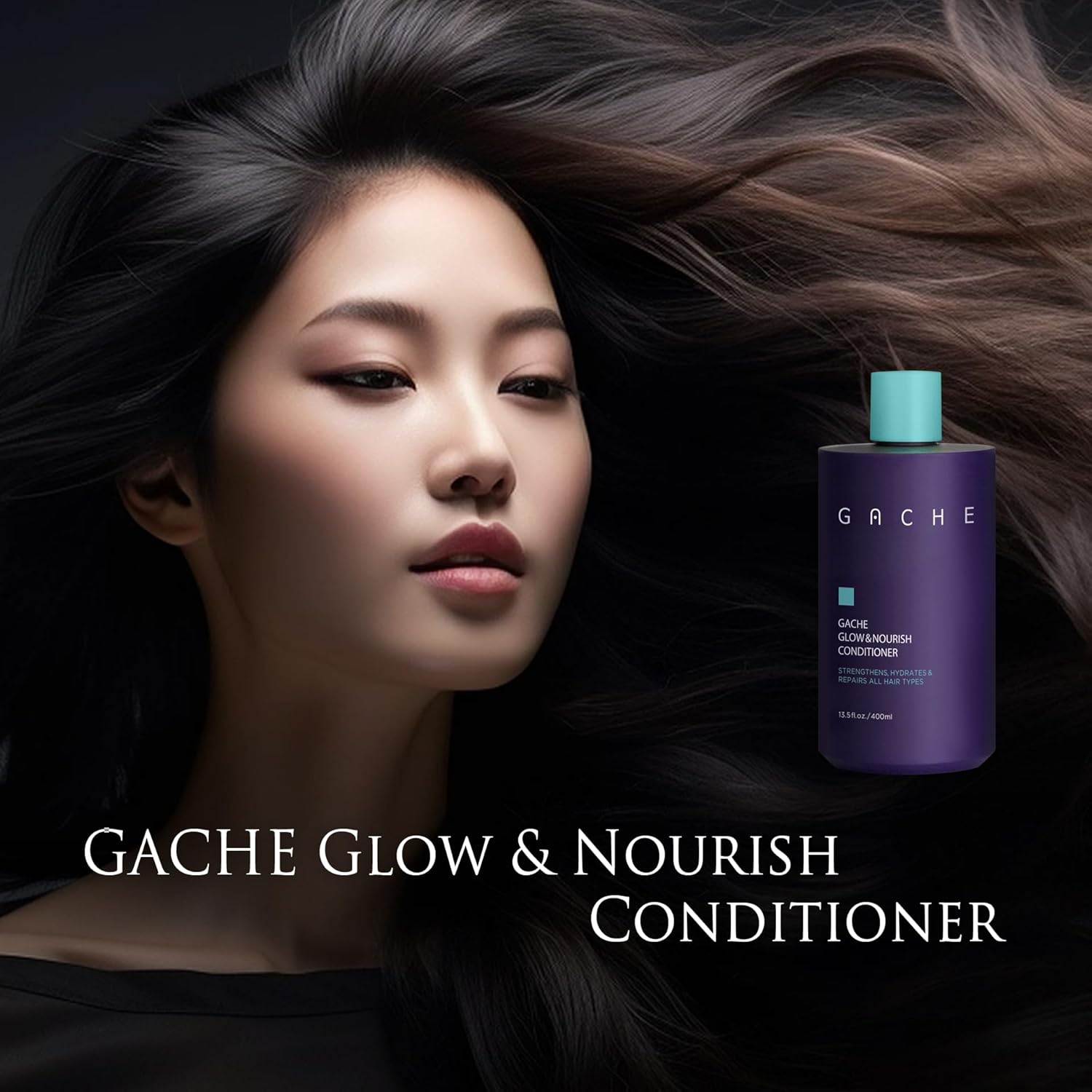 Gache GLOW & NOURISH CONDITIONER | Hydrates and Softens Hair while Adding Weightless Shine | Detangles, Good for All Hair Types,13.5 fl oz (400ml)