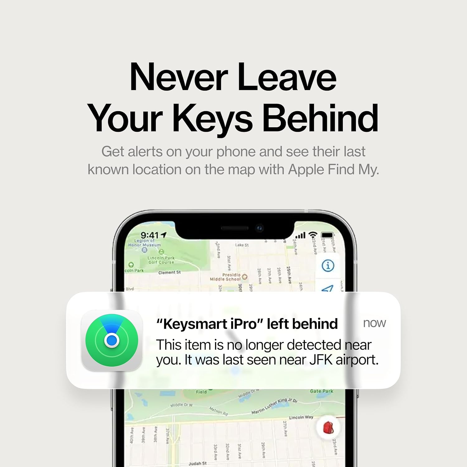 KeySmart iPro - Key Finder Locator with Sound, Keychain Key Holder, Apple Find My App Compatible, Key Organizer, Compact Clutter-Free Key Chain Tracker, Rechargeable Battery (Up to 14 Keys, Black)