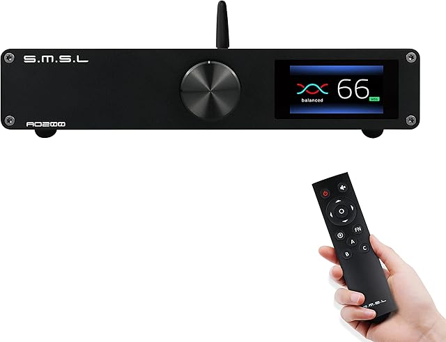SMSL AO200 Digital Amplifier HIFI Bluetooth 5.0 DAC AMP MA12070×2 Chip 150W×150W Power Amplifier XLR/RCA/BT Input 2 Channel HiFi Desktop Home Audio Amplifier with Remote Control