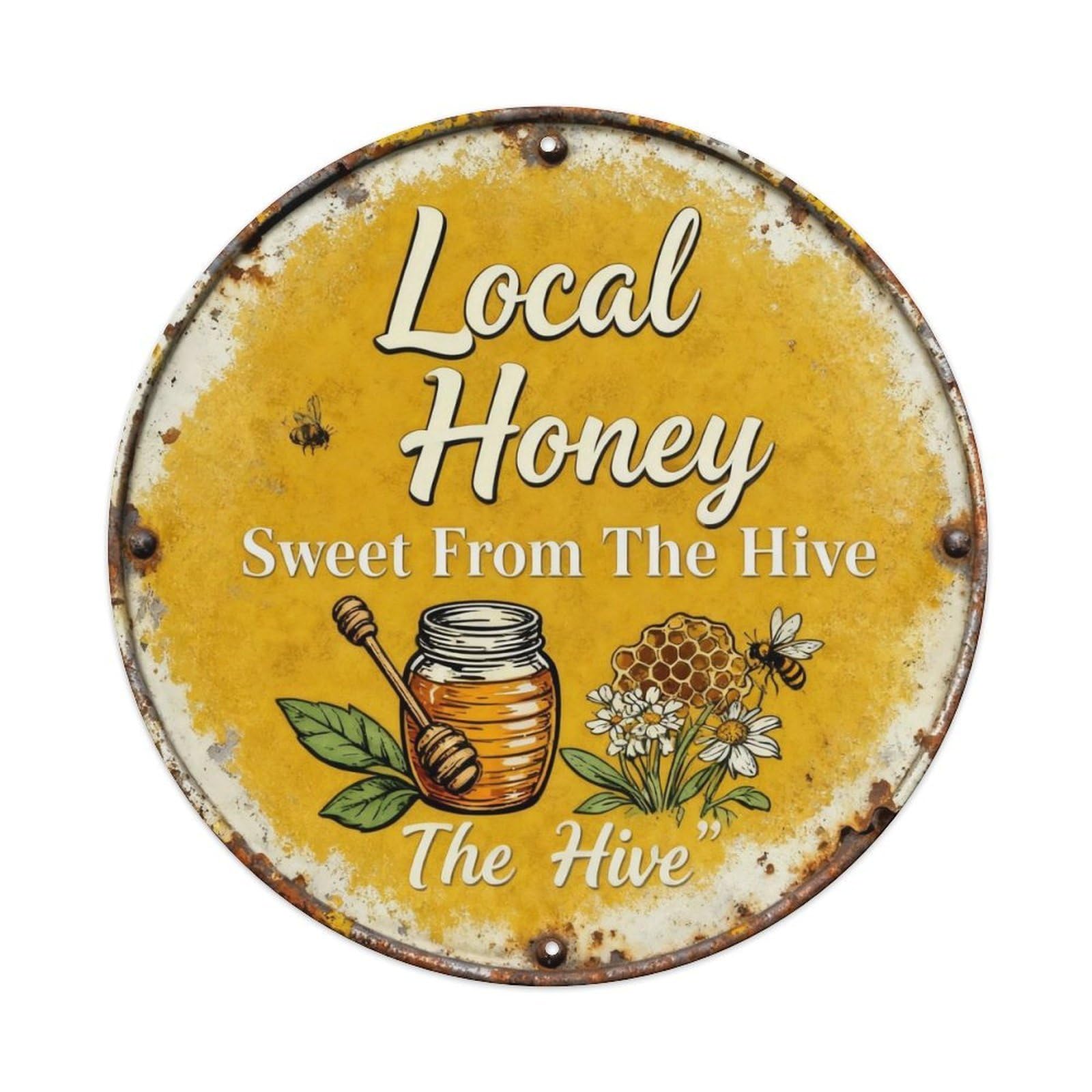 Local Honey Farmers Market Decor Metal Tin Sign Plaque