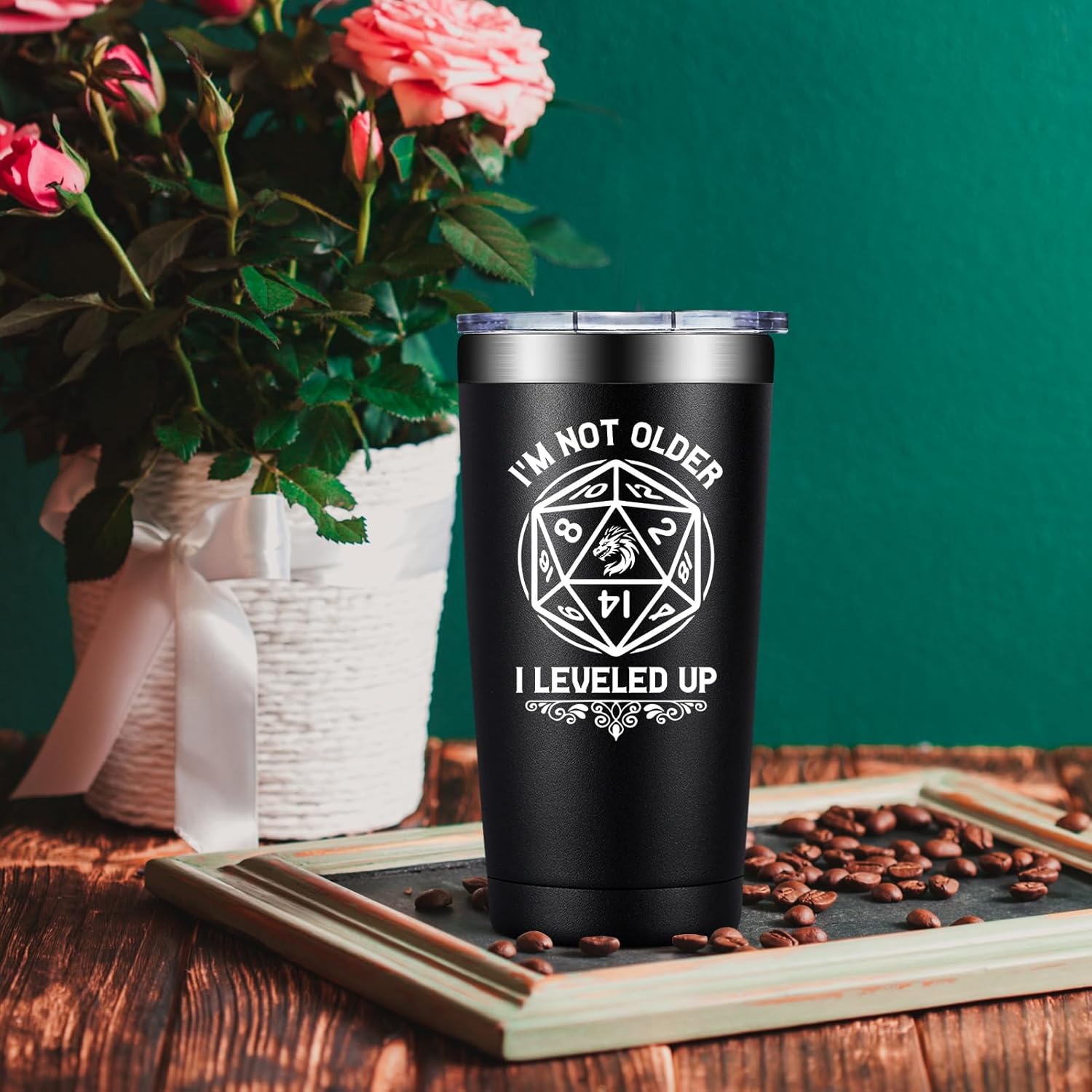 Dungeons Dragons Gifts for Men, Women - DND, D&D, DM Lovers Gifts - Dungeon Master Gift - I'm Not Older I Leveled Up Tumbler Cup 20 oz - Image 8