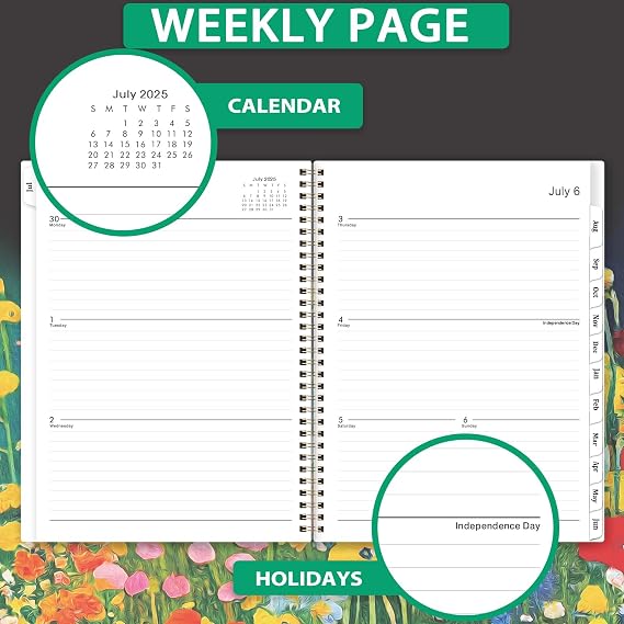 2025-2026 Planner - 2025-2026 Planner Weekly and Monthly, July 2025-June 2026 planners, Large Weekly Monthly Planners, 8.5''x11, with 12 Tabs, Flexible Cover