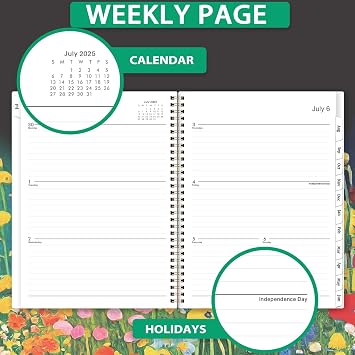 2025-2026 Planner - 2025-2026 Planner Weekly and Monthly, July 2025-June 2026 planners, Large Weekly Monthly Planners, 8.5''x11, with 12 Tabs, Flexible Cover