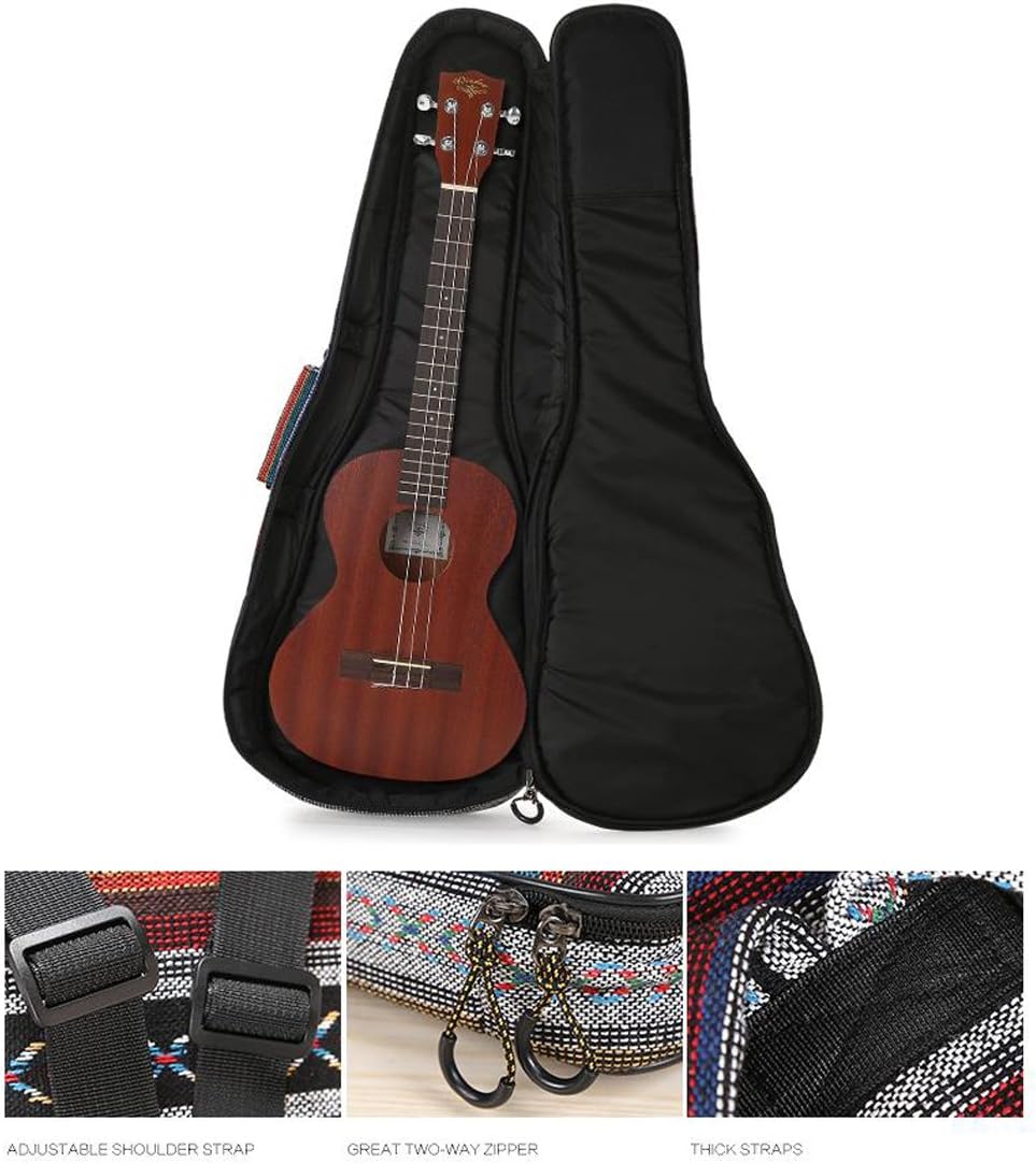 HOT SEAL® 10MM Adjustable & Comfortable Durable Ethnic Ukulele Case Bag Bohemia style (26in, Bohemia NO.3)