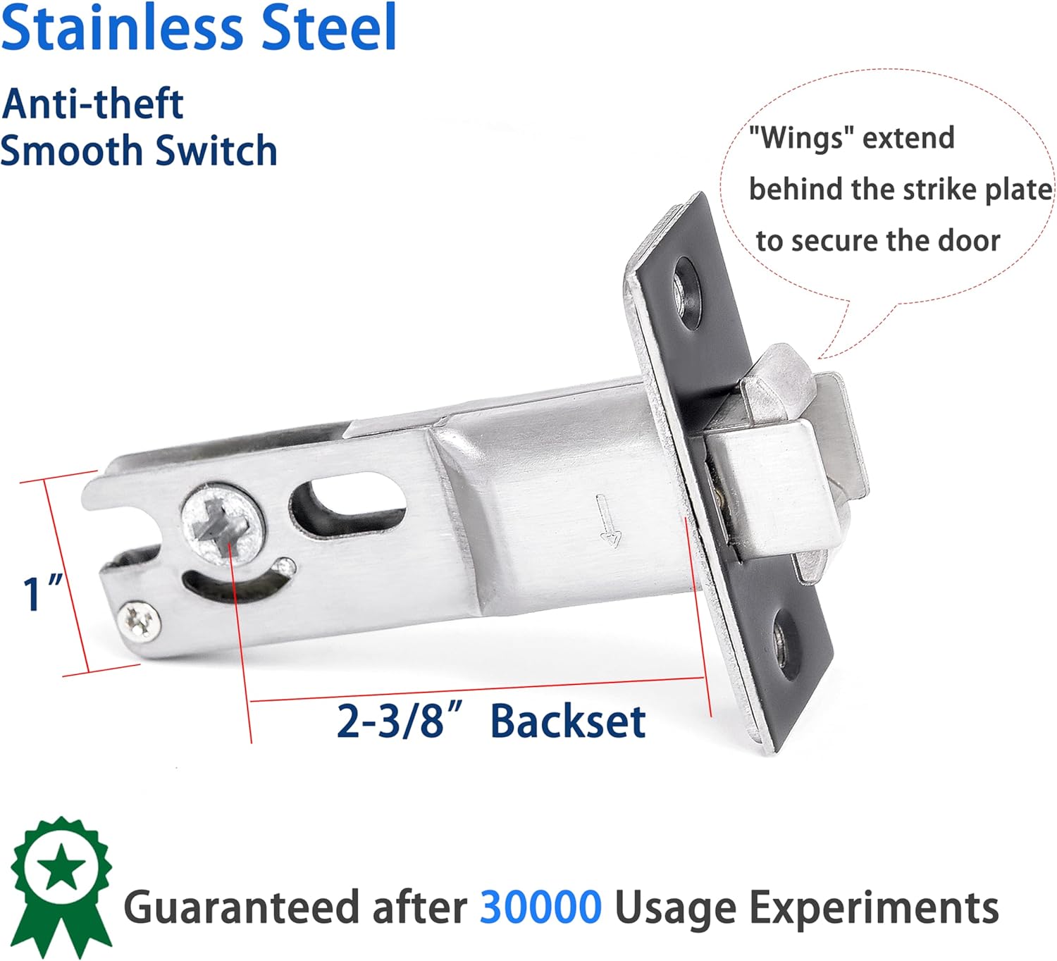 Dontay Keyed Pocket Door Lock with Pull Handle,Flush Mount Recessed Knob,2-3/8 inch Backset,Square Bed Bath Hardware Fit Sliding Barn Interior Door Thickness 1-3/8 to 2-3/16 inch(Matte Black,1)
