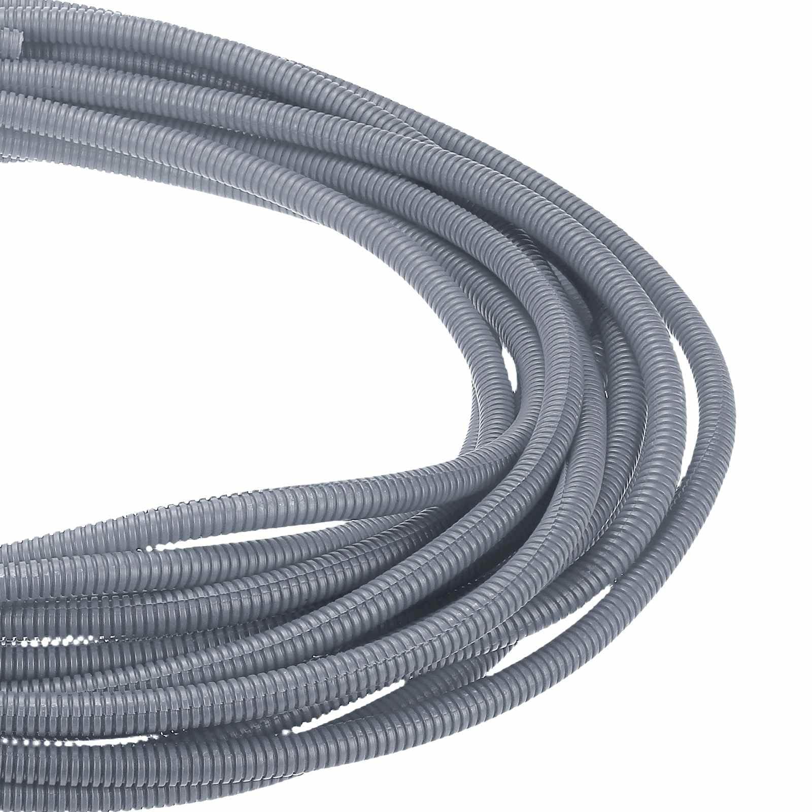 DMiotech 50ft Wire Loom Split Tubing 3/8 Inch, Cord Protectors from Pet Flexible Conduit Cable Management for Office Home Garden, Gray