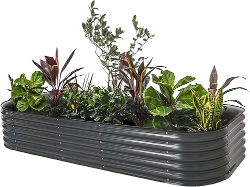 Miniatura 10 de Vego garden Kit de cama de jardín elevada, 11 pulgadas de alto, kit de camas de jardín modulares elevadas 10 en 1, caja de metal para verduras,