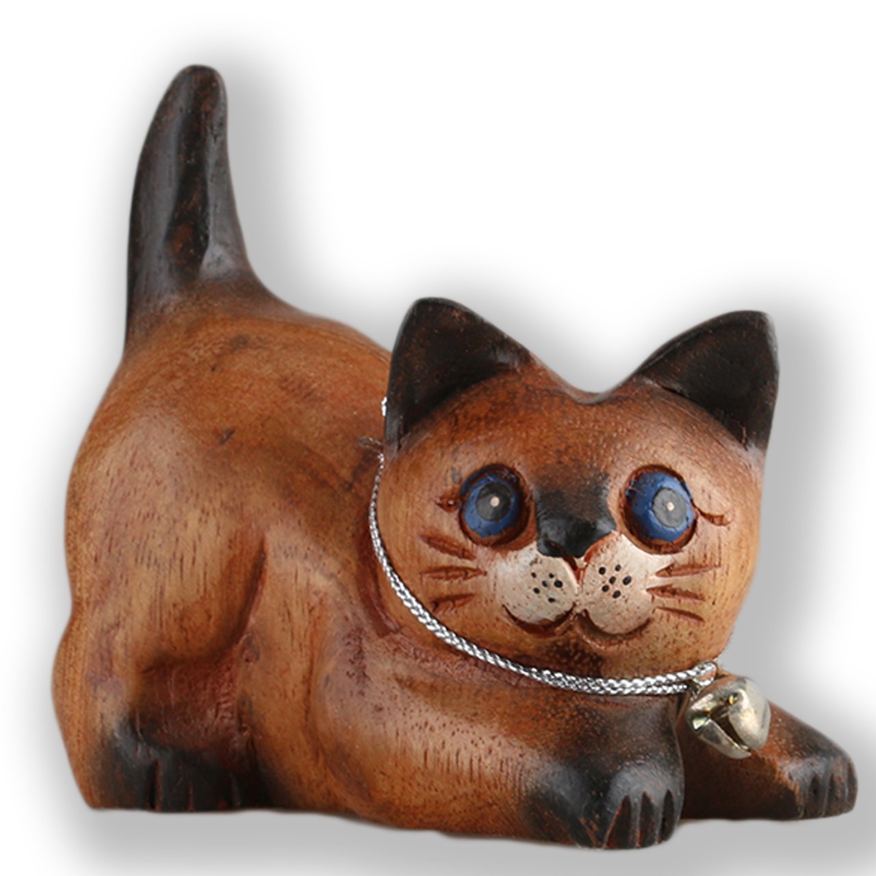 ART-CRAFT HTKA016 Holzkatze in verspielter Pose bemalt 10 cm