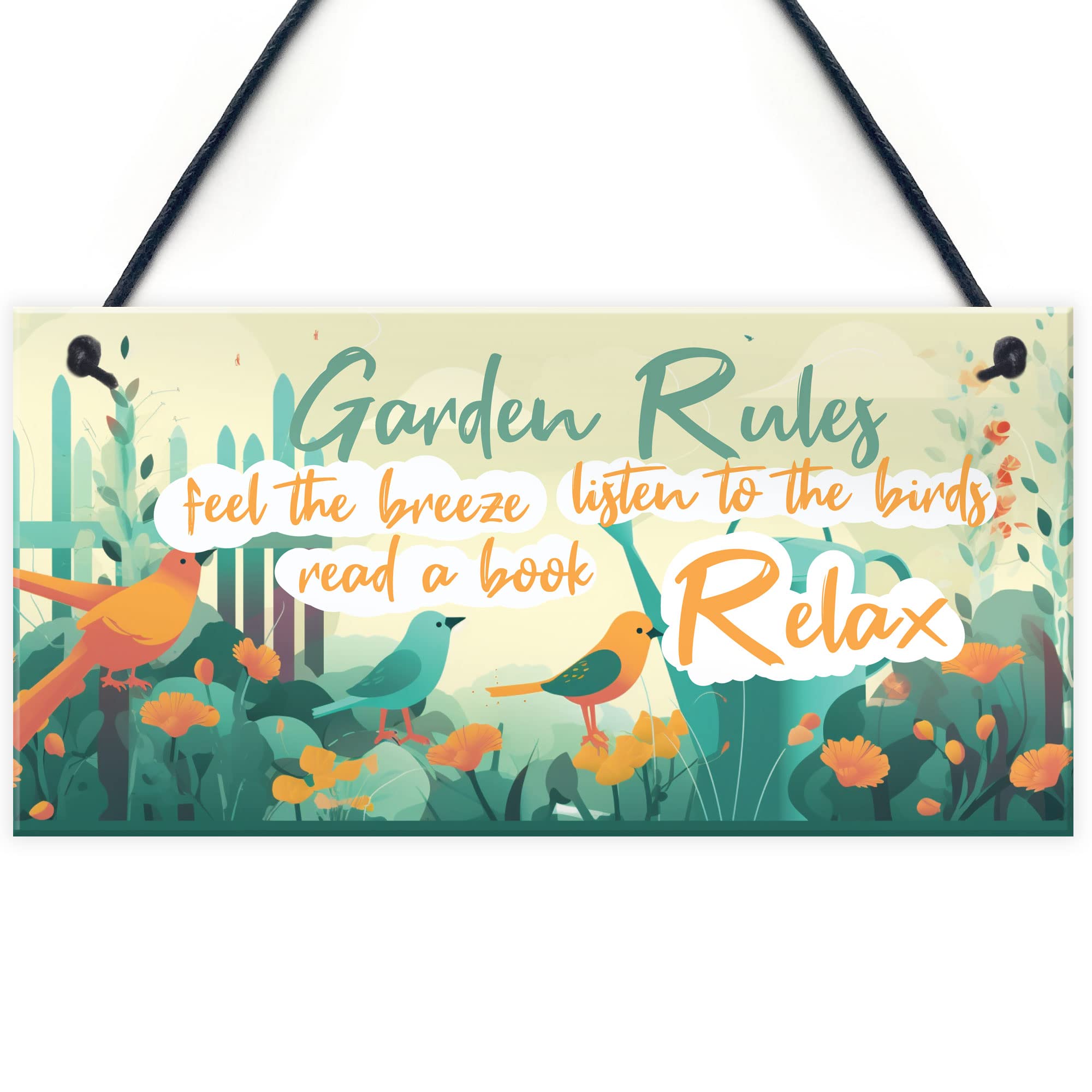 Red Ocean Funny Garden Rules Sign Wall Garden Garage Gate Door Plaque Garden Signs And Plaques Shed Summerhouse Sign Garden Sign For Outside Outdoors