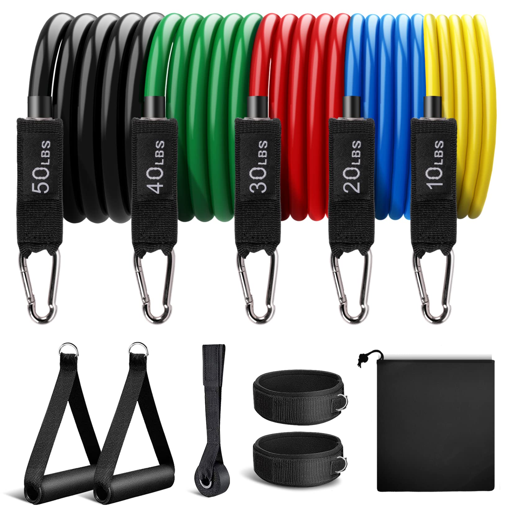 Resistance Bands Set Workout Bands - 150lbs Fitness Bands Exercise Bands for Muscle Training, Physical Therapy, Shape Body, Home Workouts, Black (B09B1LR7M2) Amazon Price History, Amazon Price Tracker