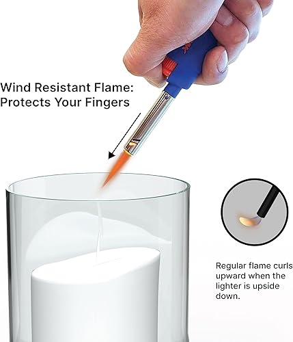 Miniatura 4 de MK Encendedor de 4 encendedores de velas, llama resistente al viento, ideal como encendedores para velas, encendedores de barbacoa, encendedores de