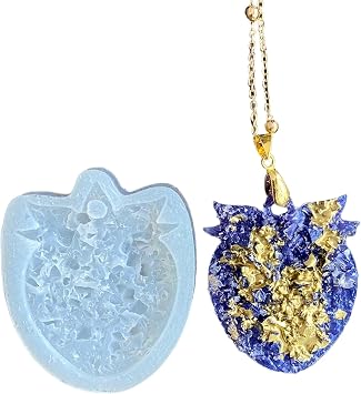 Cnk craft shop Druzy Kristal Silikon Epoksi Kal b , 4 cm,  effaf, Kolye ve Anahtarl k Kal b   LEK