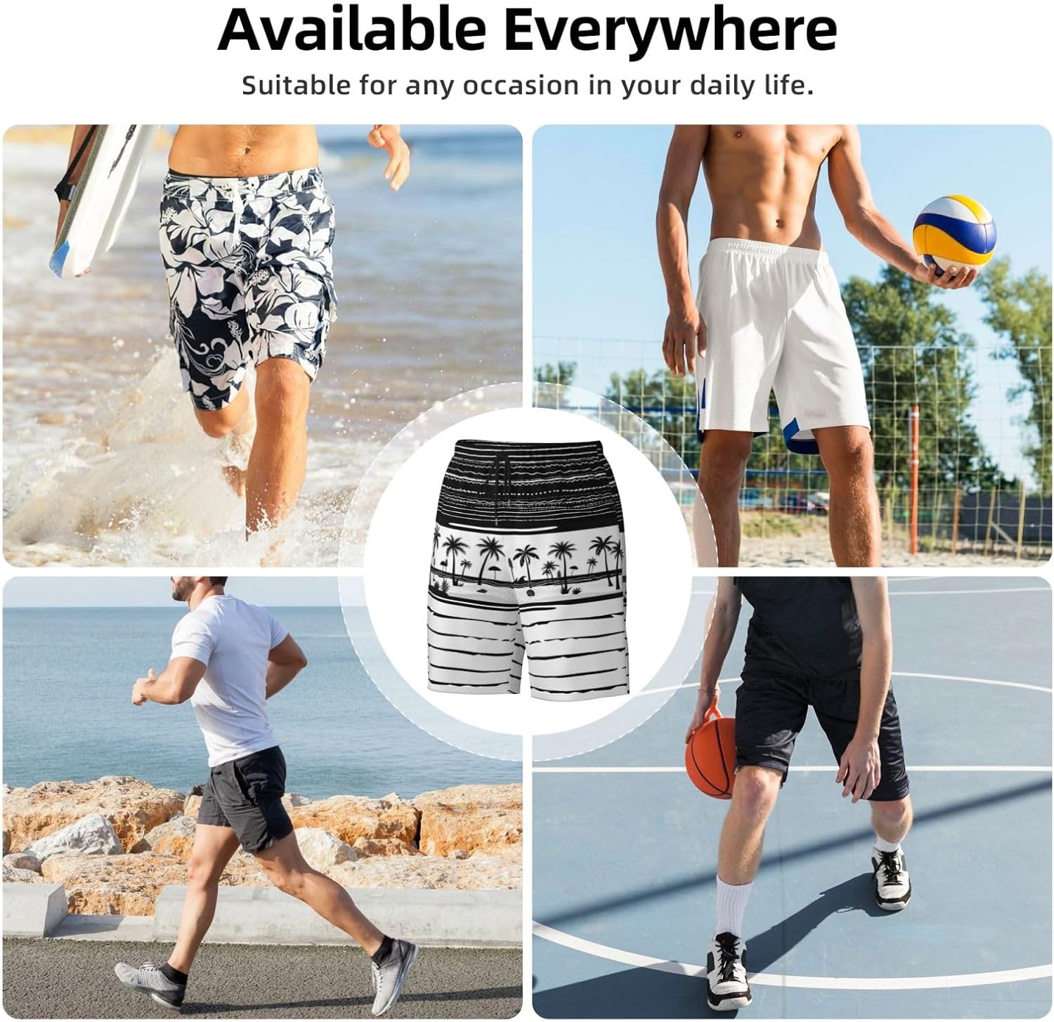 Mens Swim Trunks with Mesh Lining,Quick Dry Swimsuit Board Shorts Beach Pants Swimwear Bathing Suits - Image 5