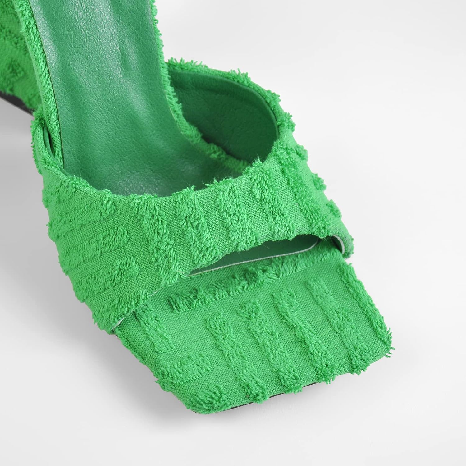 Onlymaker Women's Lace up Fashion Square Toe High Heeled Ankle Strap Chunky Mule Sandals - Image 4