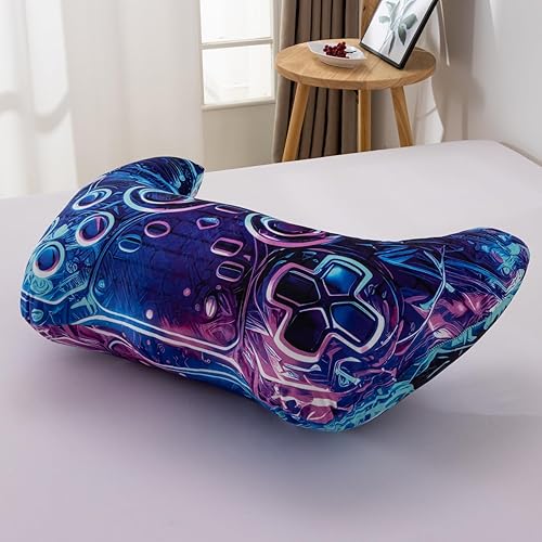 Vista 25 de Meeting Story Cojín de felpa con forma de controlador de videojuegos para niños y niñas, decoración de habitación de jugadores, para sofá, silla