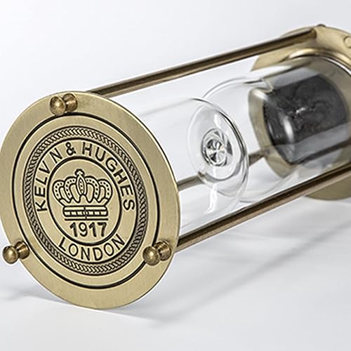 Miniatura 4 de SuLiao Juego de temporizador de reloj de arena vacío de metal reloj de arena con marco de latón grande, reloj de arena, reloj de arena, cristal de